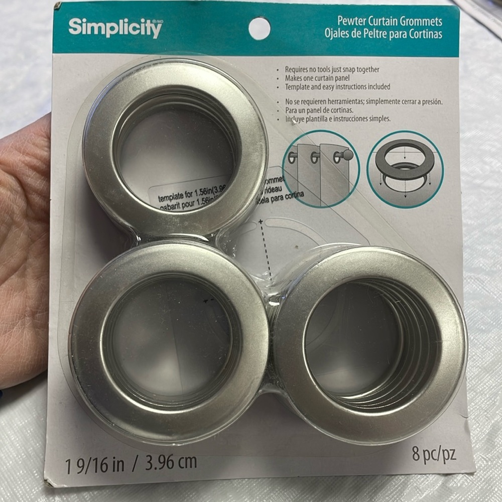 Simplicity pewter curtain grommets 1 9/16”